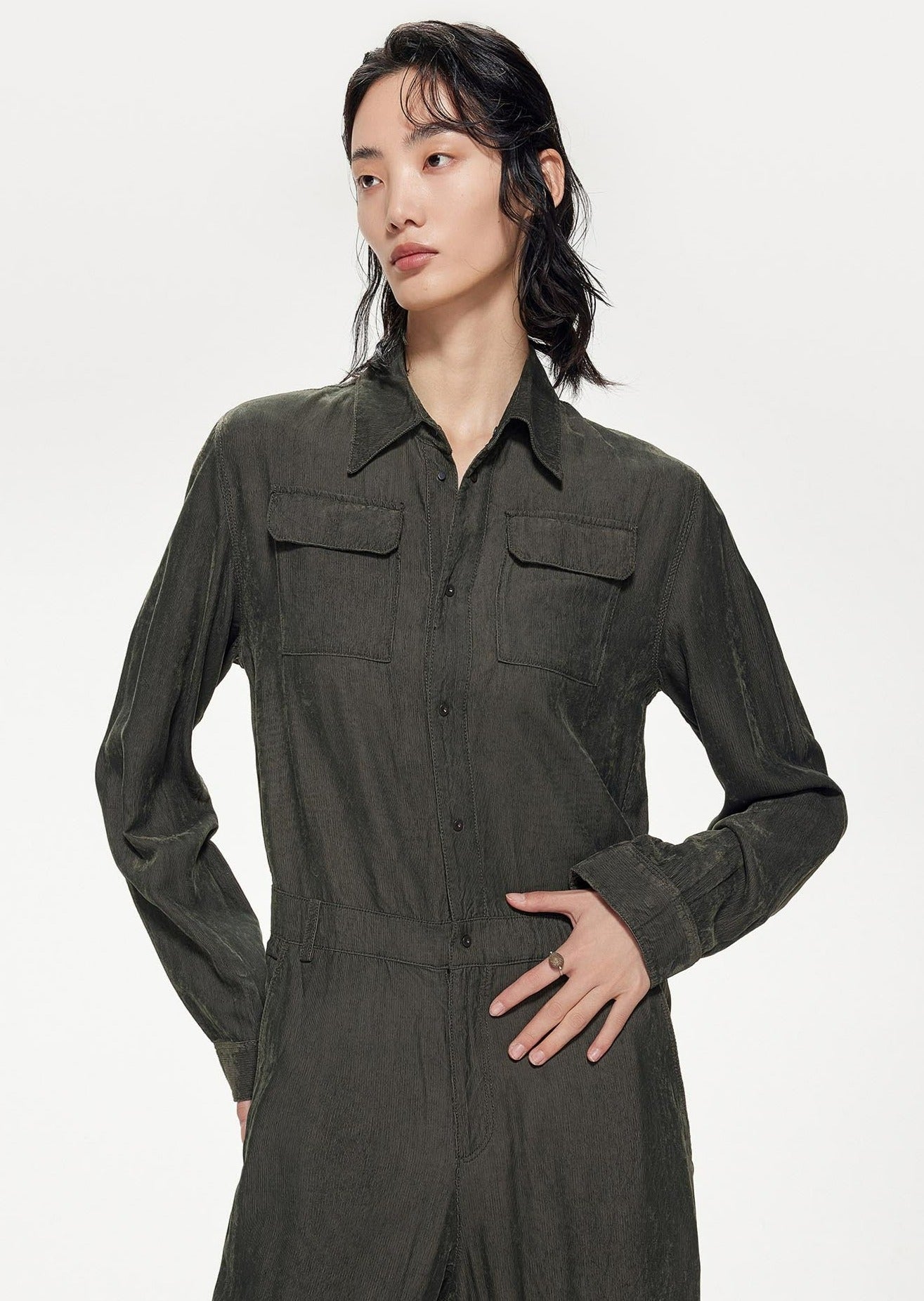 Jumpsuits / JNBY Loose Fit h-Line Long Sleeve Jumpsuit