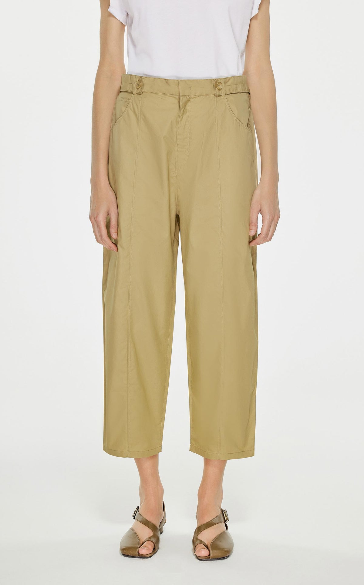 Pants / JNBY Solid Cotton Cropped Pants (100% Cotton)