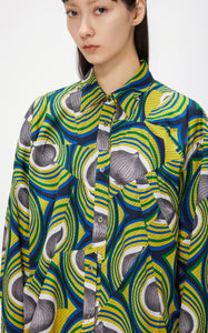 Shirts / JNBY Loose Fit Full Print Onion Cotton Long Sleeve Shirt